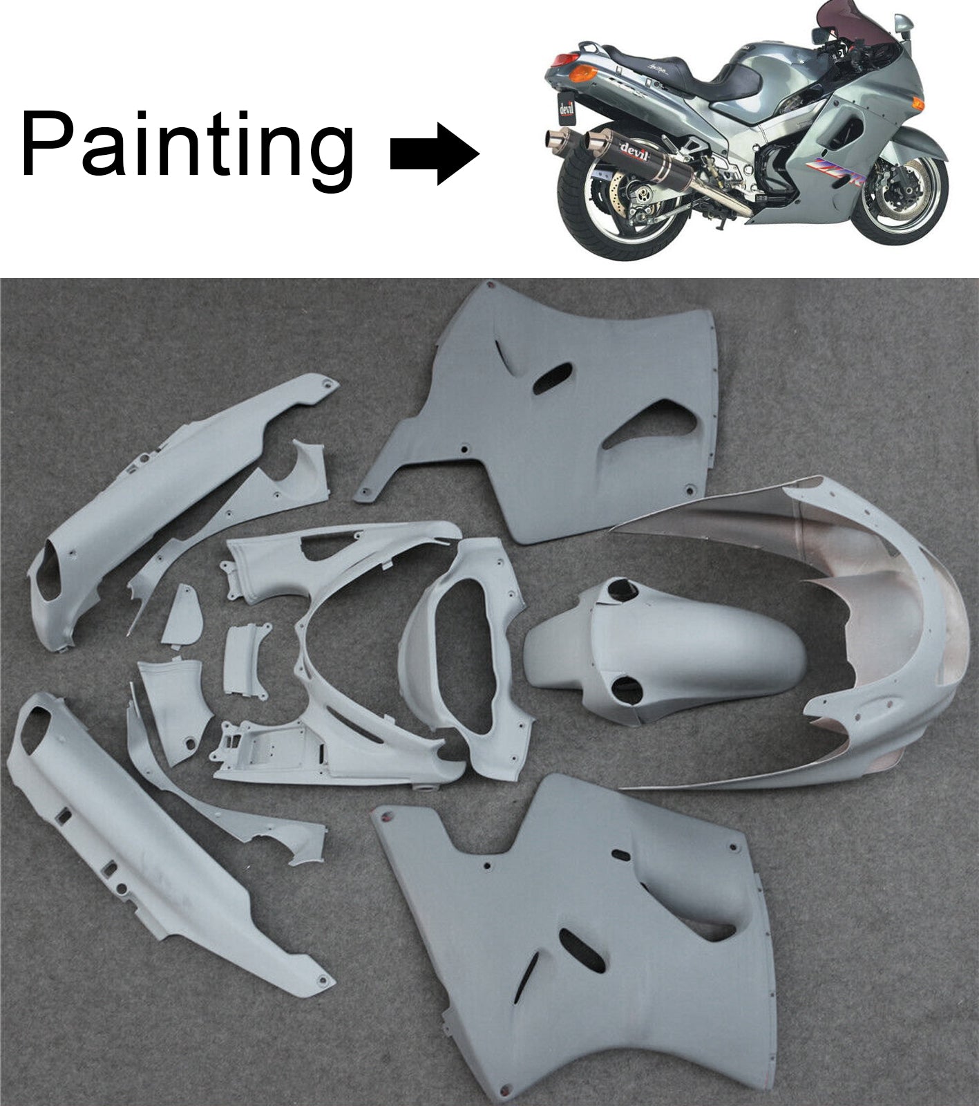 1993-2003 Kawasaki ZZR1100 Fairing Kit Bodywork Plastic