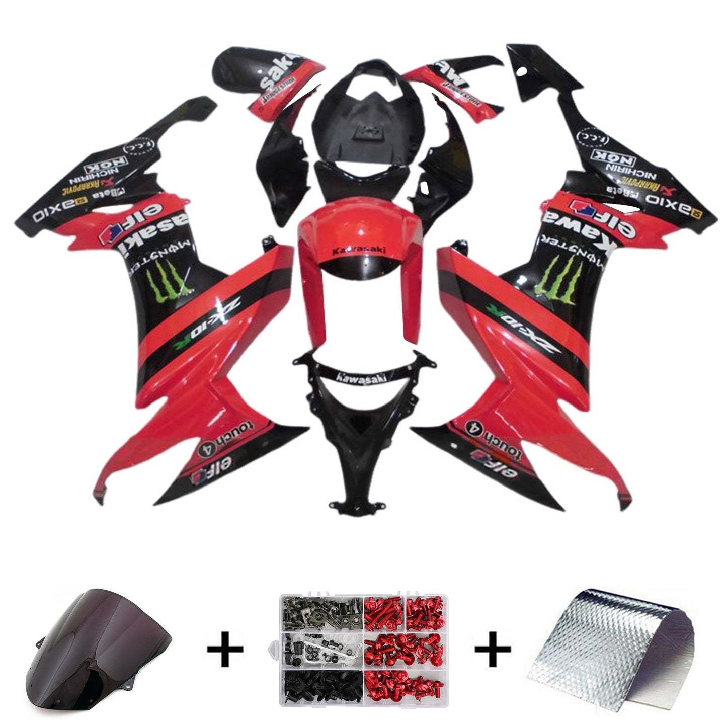 2008-2010 Kawasaki ZX10R Fairing Kit Bodywork Plastic ABS