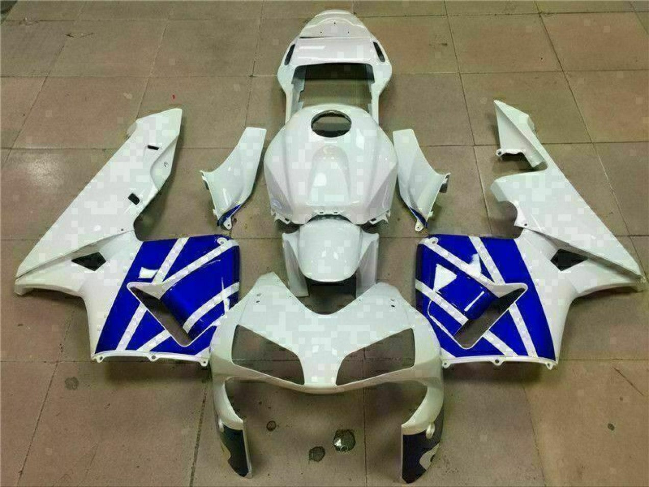 2003-2004 White Blue Honda CBR600RR ABS Complete Fairing Kit