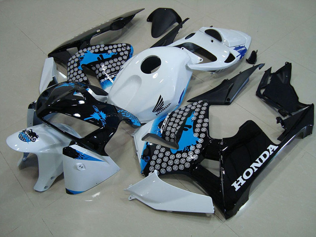 2005-2006 Matte Black with Red Sticker Honda CBR600RR Motorcycle Fairings