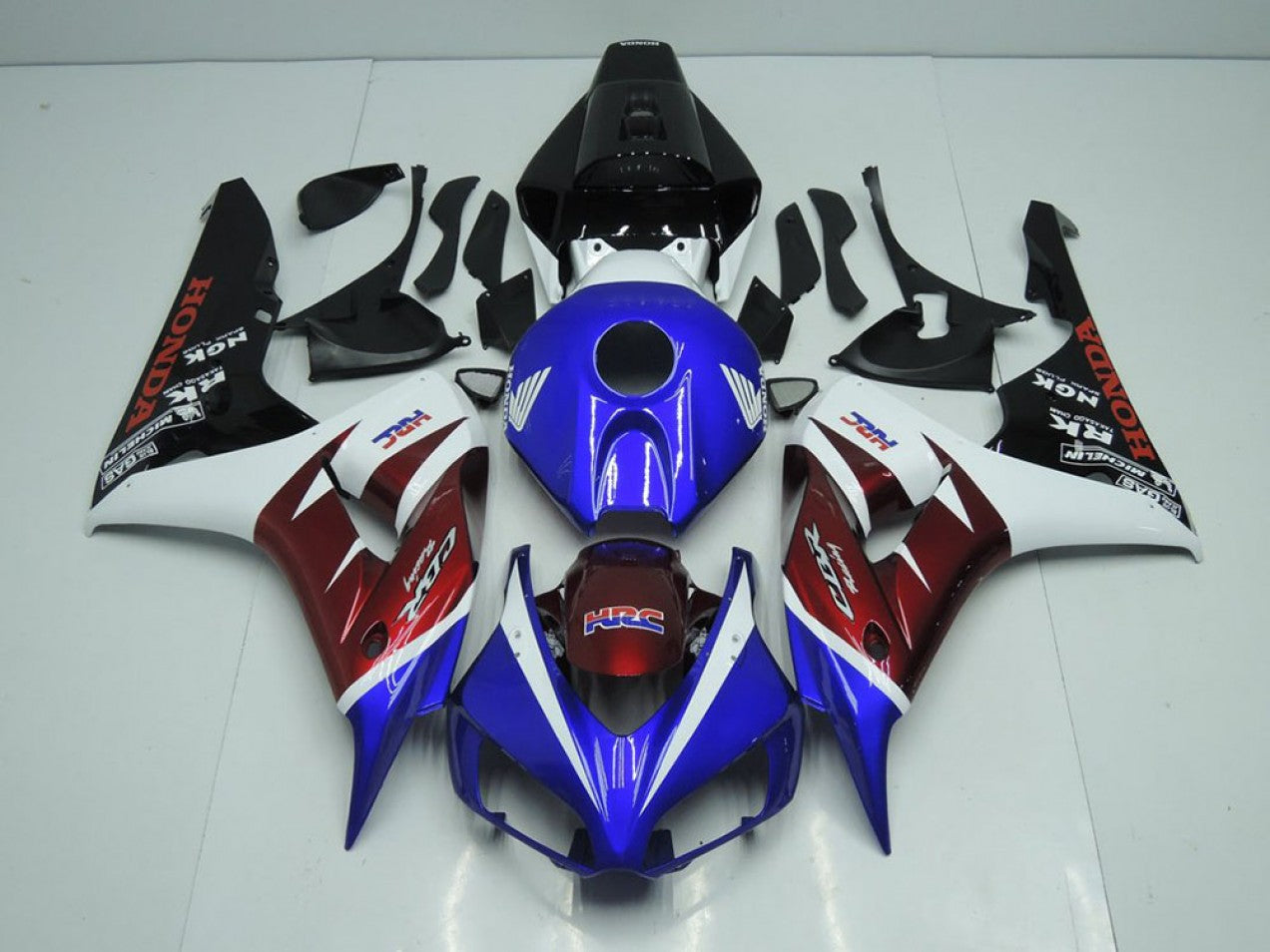 2006-2007 Burgundy and Blue Honda CBR1000RR Motorcycle Fairings