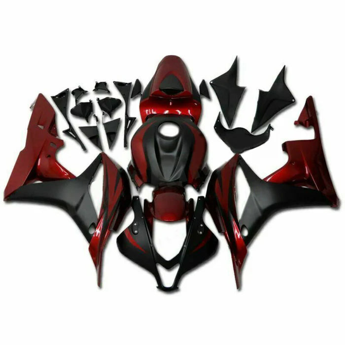 2007-2008 Honda CBR600 Fairing Dark Red & Black Kit