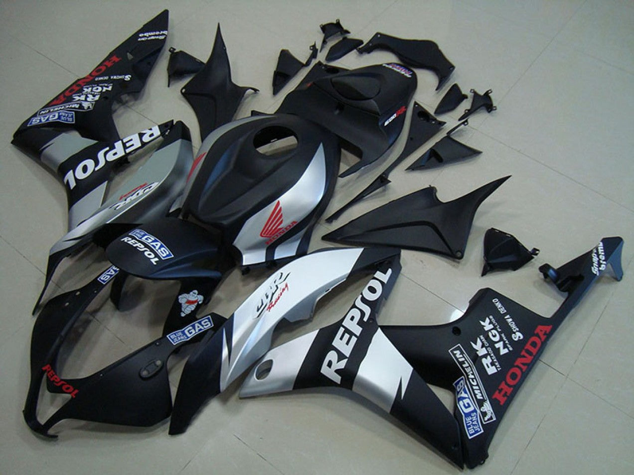 2007-2008 Silver Black Honda CBR600RR Motorcycle Fairings