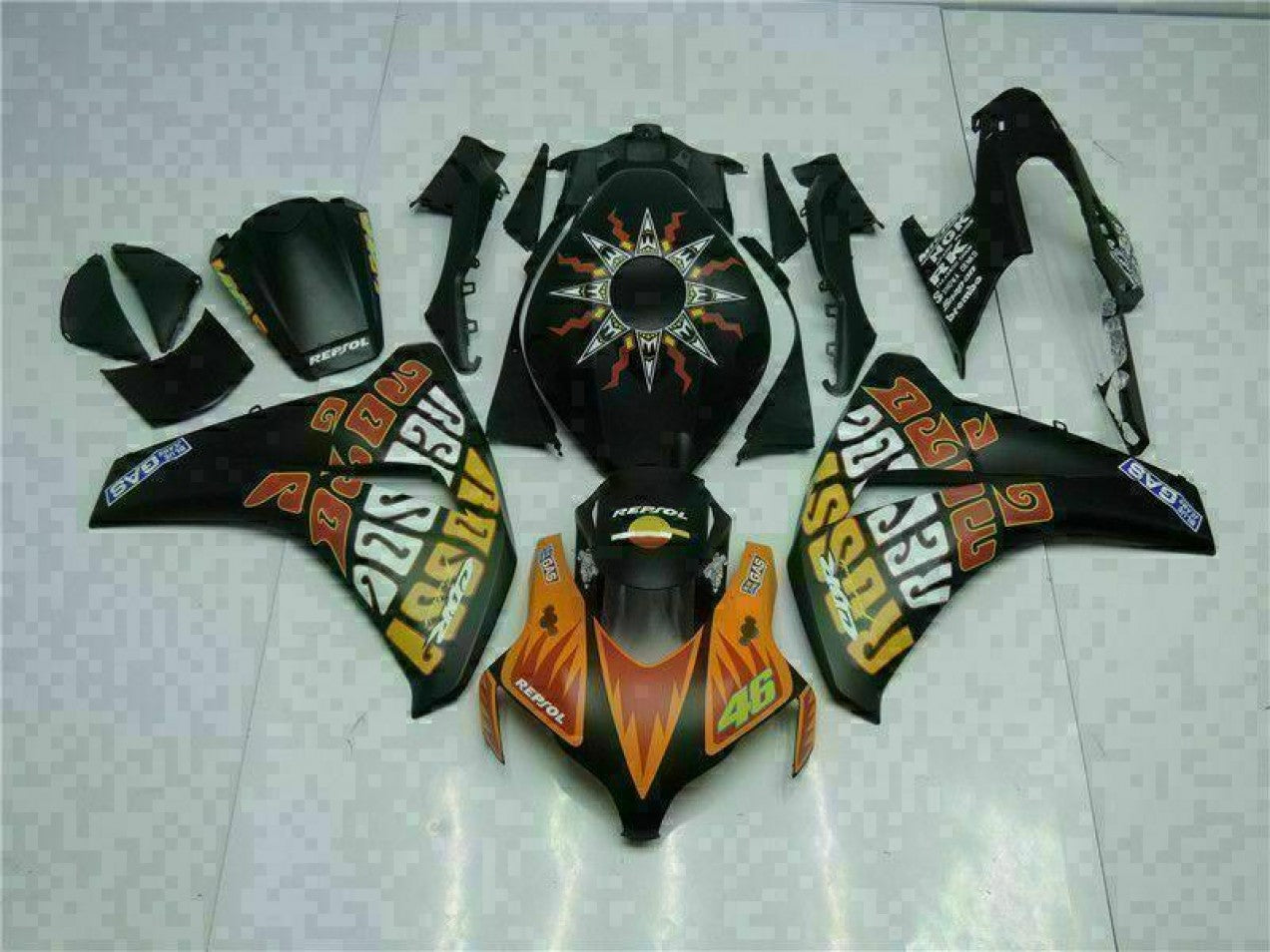 2008-2011 Orange Black Honda CBR1000RR Motorcycle Fairings
