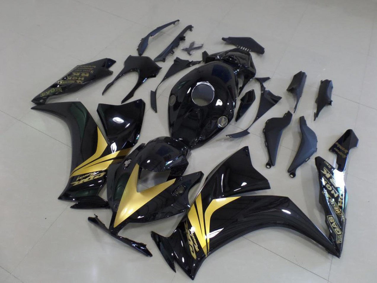 2012-2016 Glossy Black Gold Sticker Honda CBR1000RR Bike Fairings