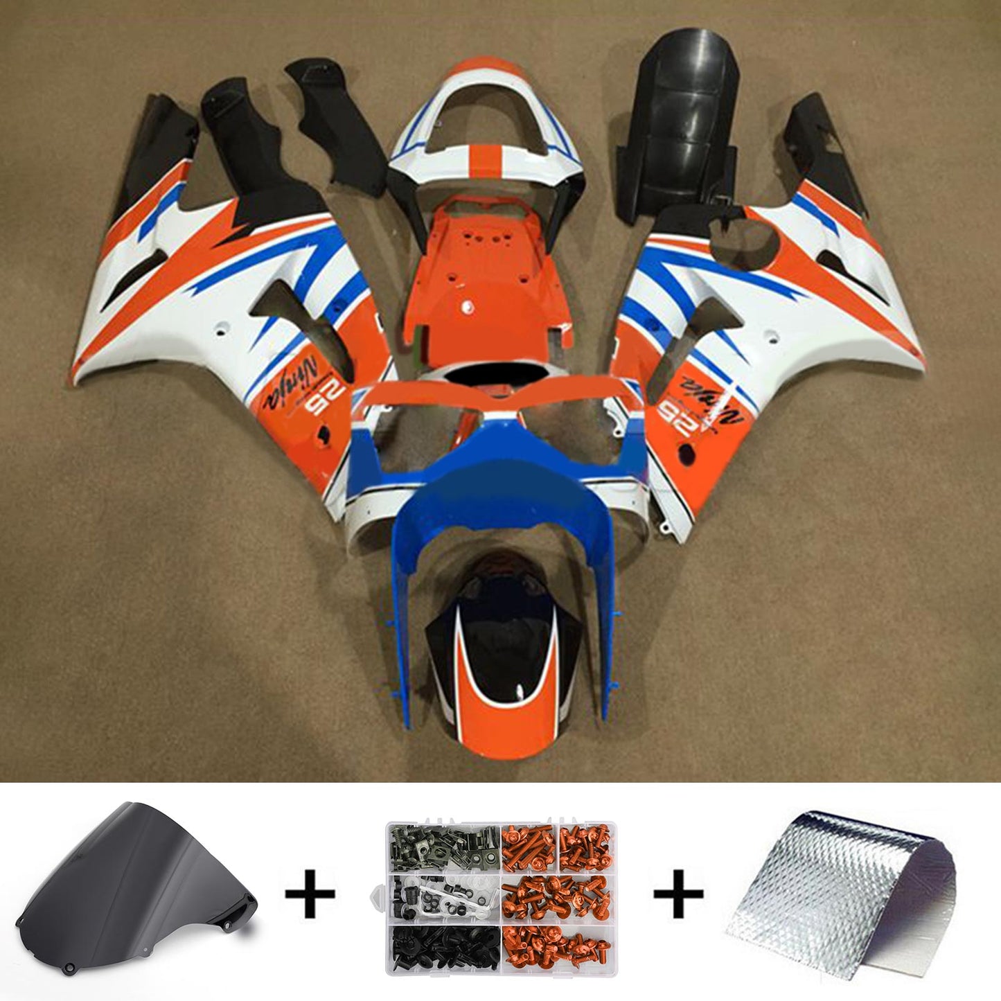 2003-2004 Kawasaki ZX6R 636 Fairing Kit Bodywork Plastic ABS