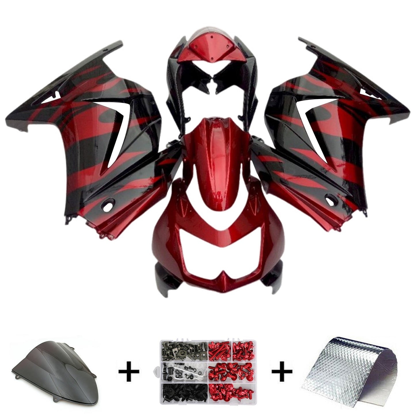 2008-2012 Kawasaki EX250 Ninja250R Fairing Kit Bodywork Plastic ABS
