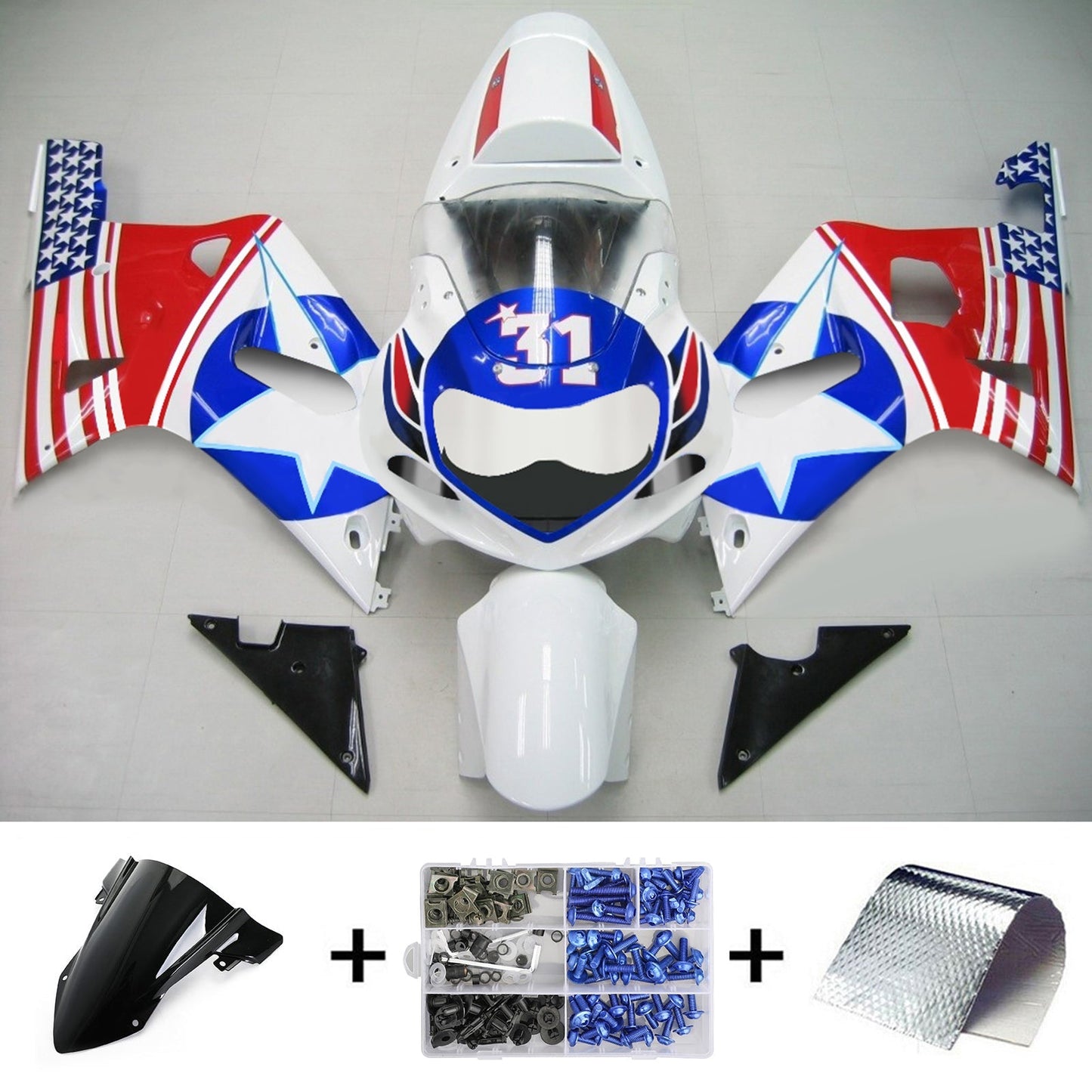 2001-2003 Suzuki GSXR750 Fairing Kit Bodywork Plastic ABS