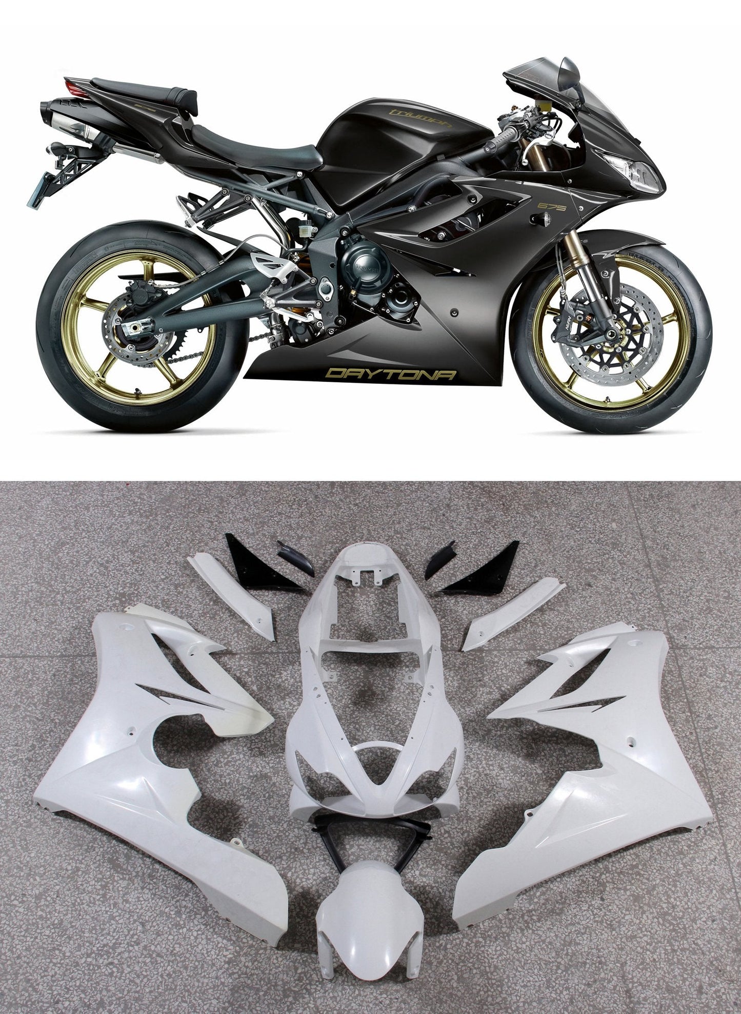 2006-2008 Fit For Triumph Daytona 675 Bodywork Fairing ABS Injection Molding 9 Color Generic