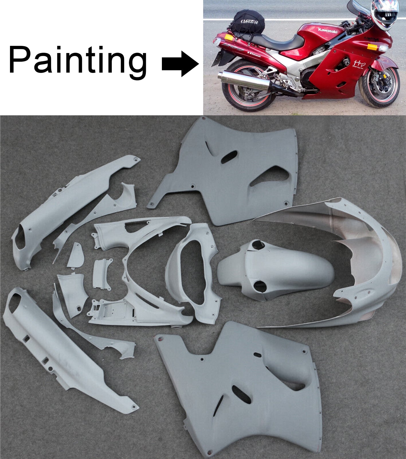 1993-2003 Kawasaki ZZR1100 Fairing Kit Bodywork Plastic