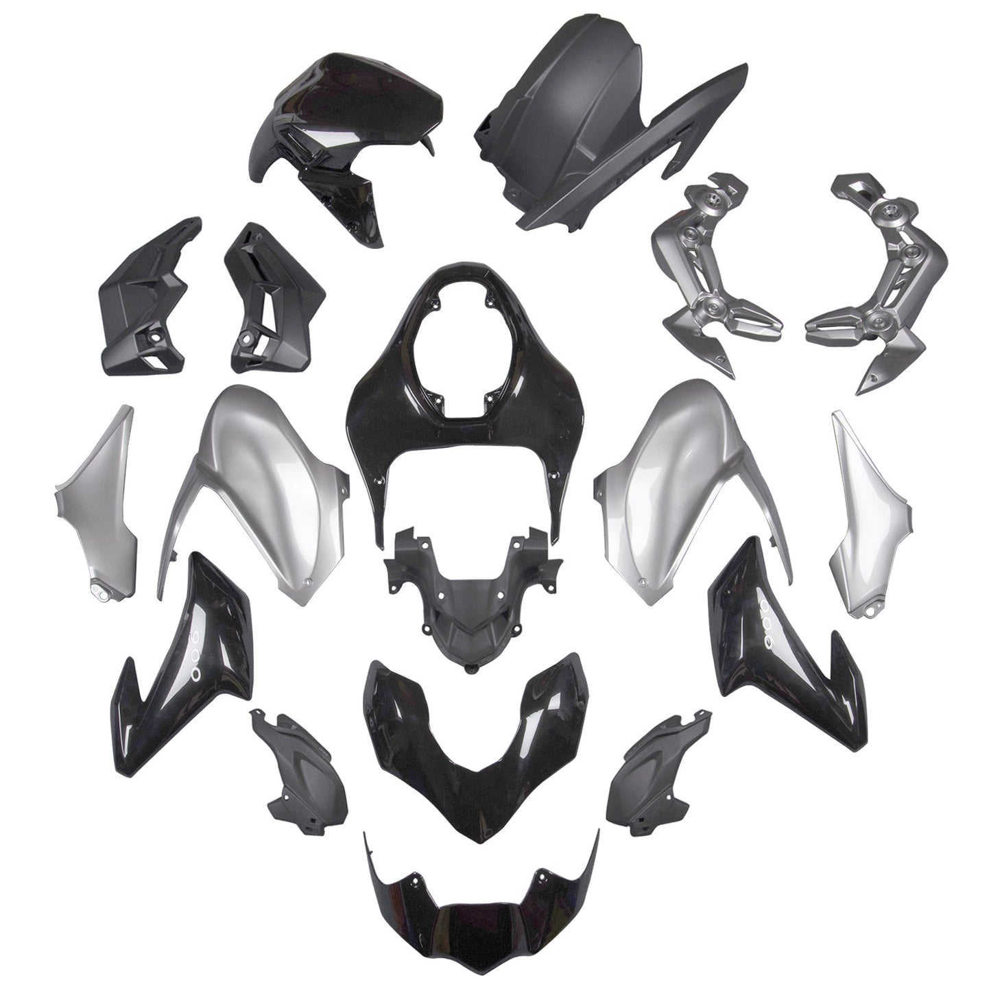 2017-2019 Fairing Fit for Kawasaki Z900 Silver Black Injection Plastic Bodywork Generic