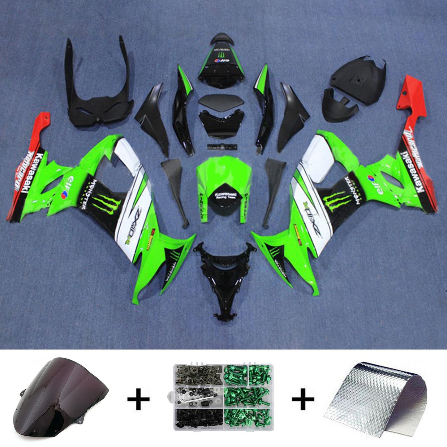 2008-2010 Kawasaki ZX10R Fairing Kit Bodywork Plastic ABS