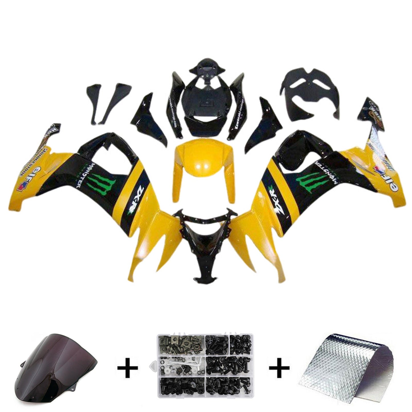 2008-2010 Kawasaki ZX10R Fairing Kit Bodywork Plastic ABS