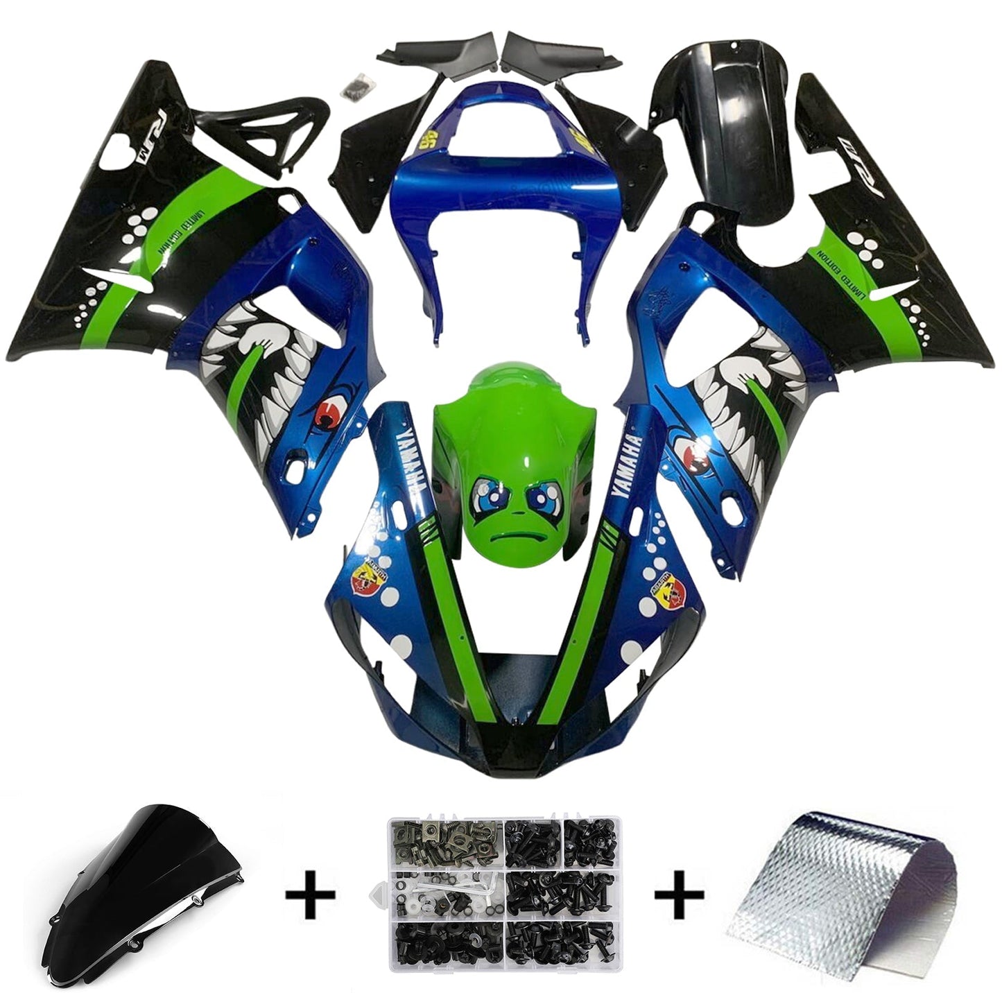 2000-2001 Yamaha YZF 1000 R1 Fairing Kit Bodywork Plastic ABS