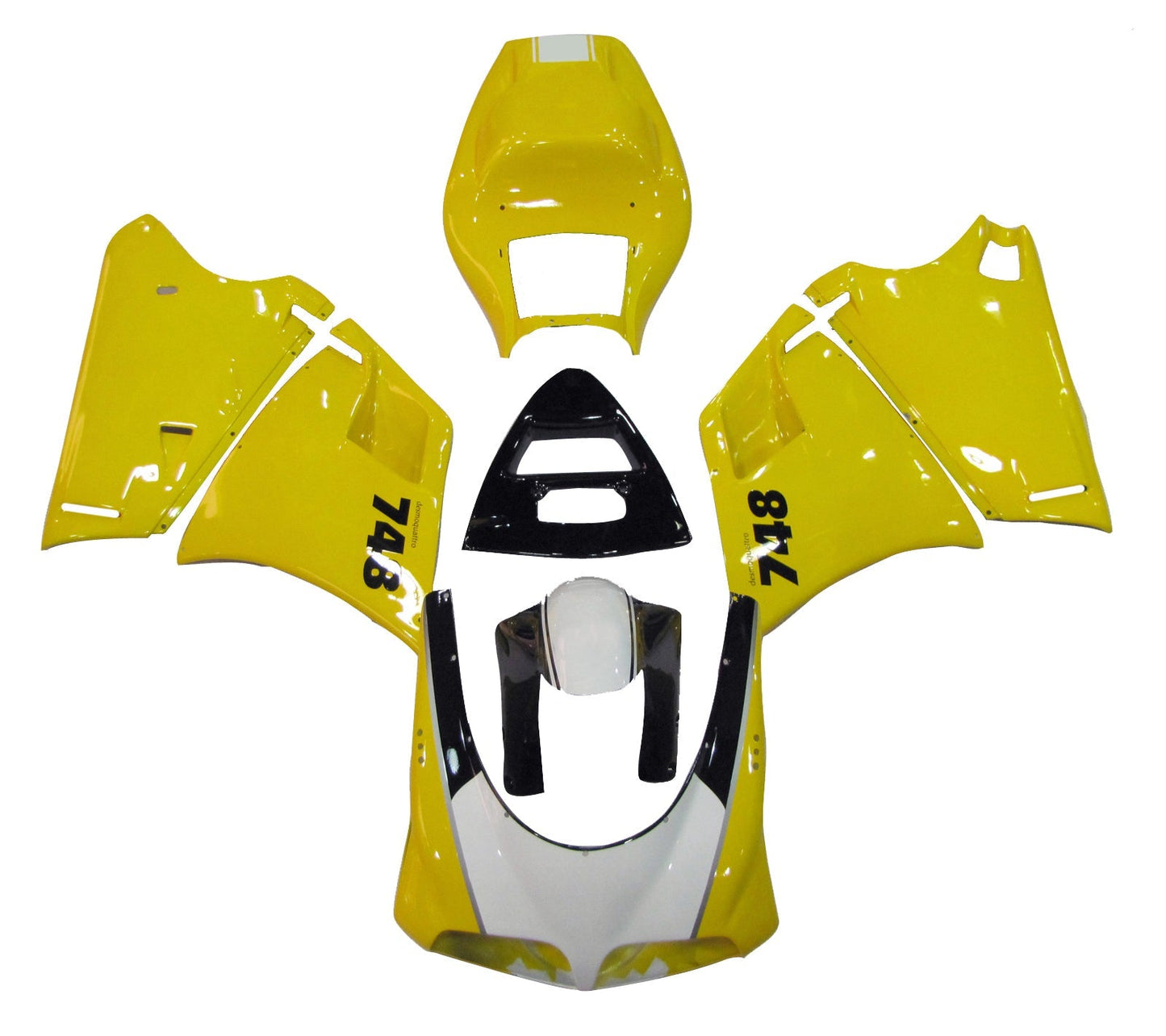 1996-2002 Fairings Ducati 996/748 Yellow White 748 Bodywork Fairing ABS Injection Mold 10# Generic