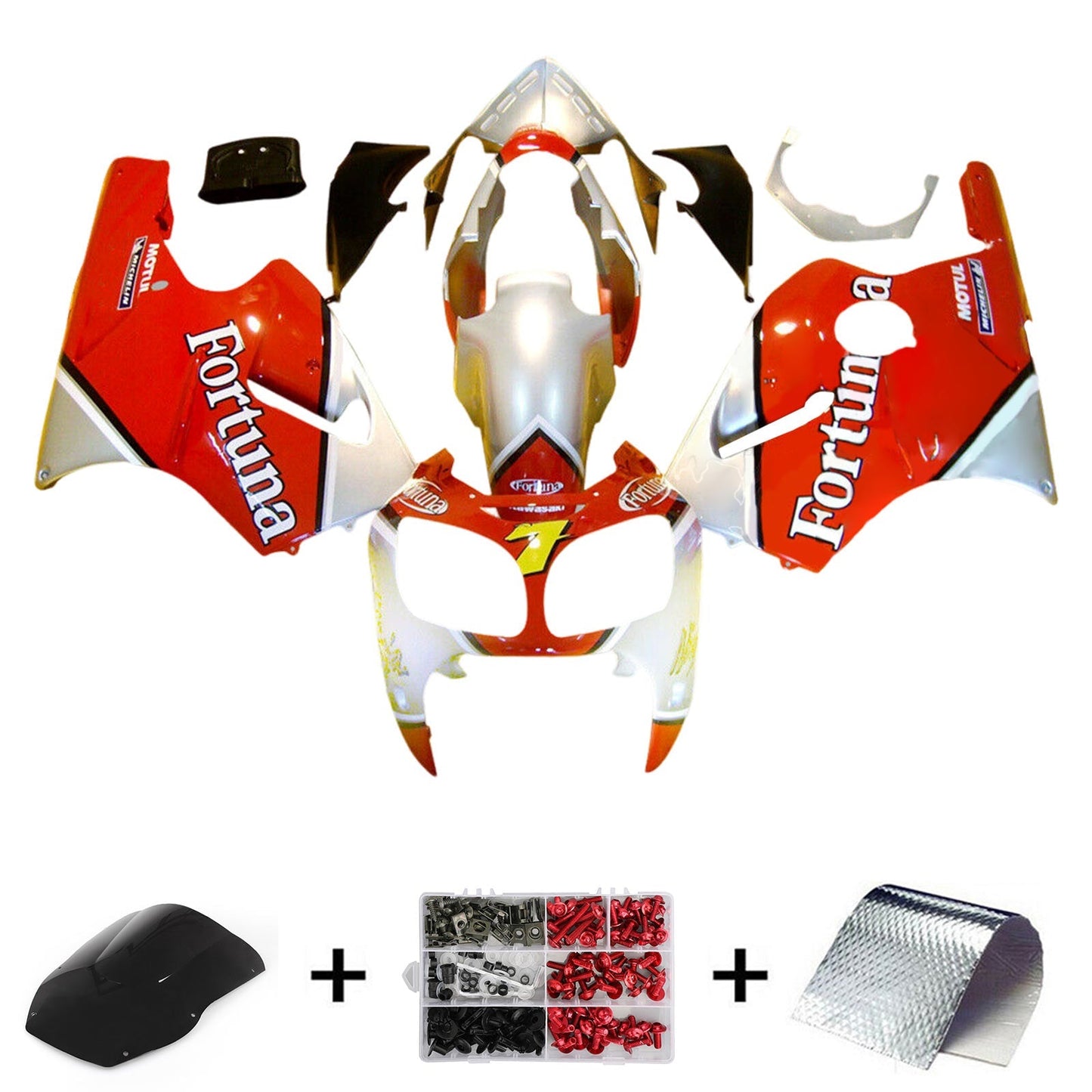 2000-2001 Kawasaki ZX12R Fairing Kit Bodywork Plastic ABS