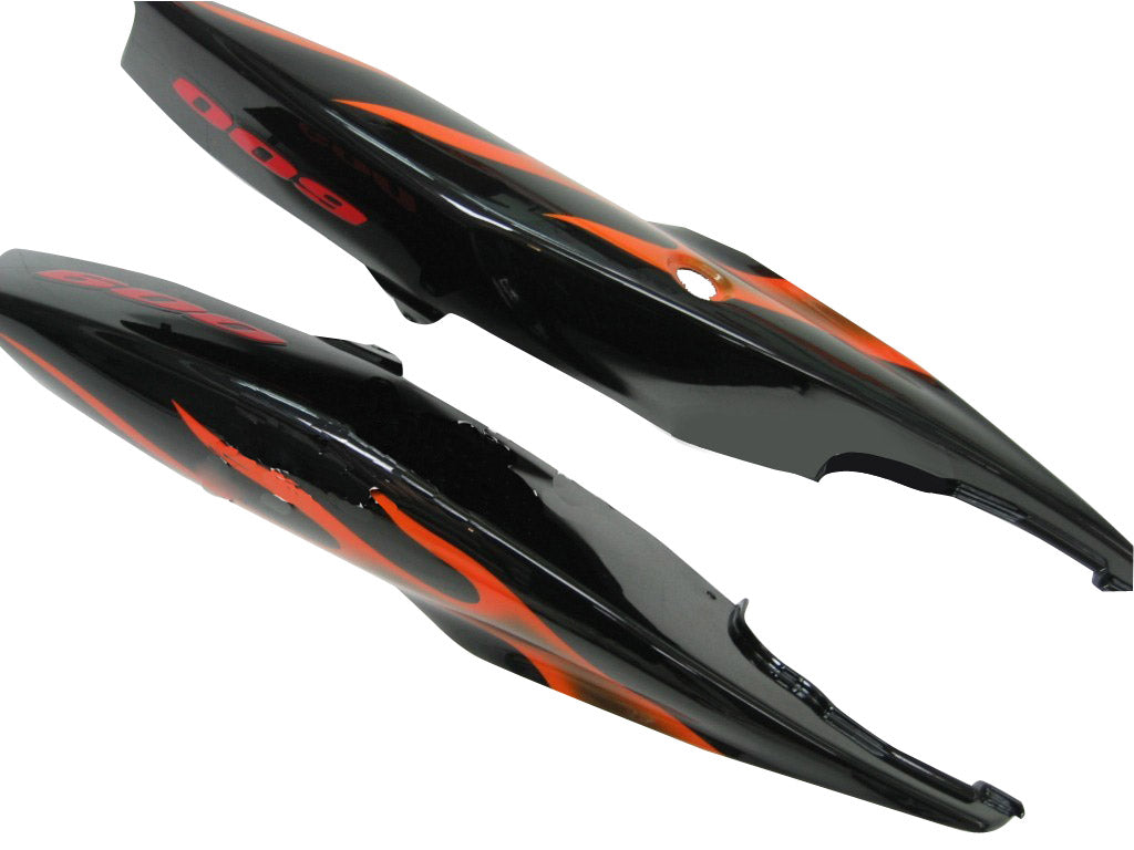 2006-2007 Fairings Suzuki GSXR 600 750 Black & Orange Gold Flame Generic