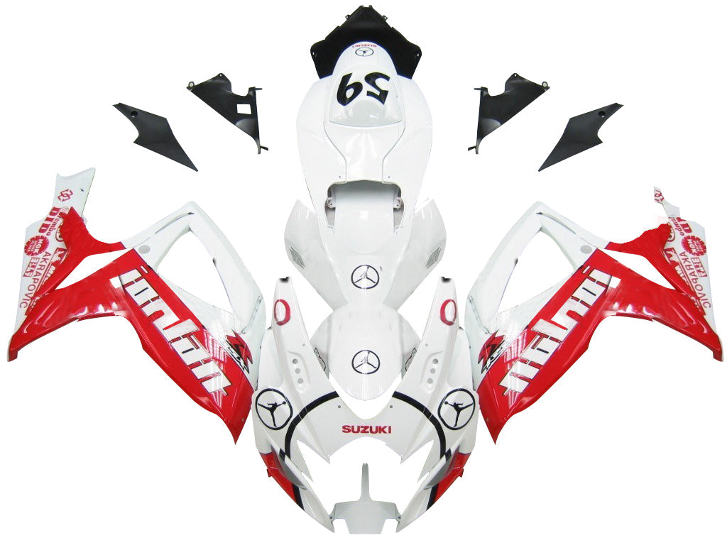 2006-2007 Fairings Suzuki GSXR 600 750 White & Red Jordan Generic