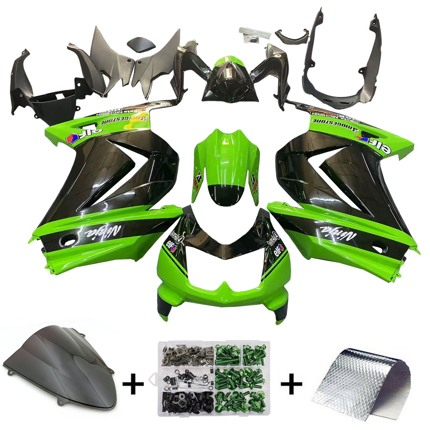 2008-2012 Kawasaki EX250 Ninja250R Fairing Kit Bodywork Plastic ABS