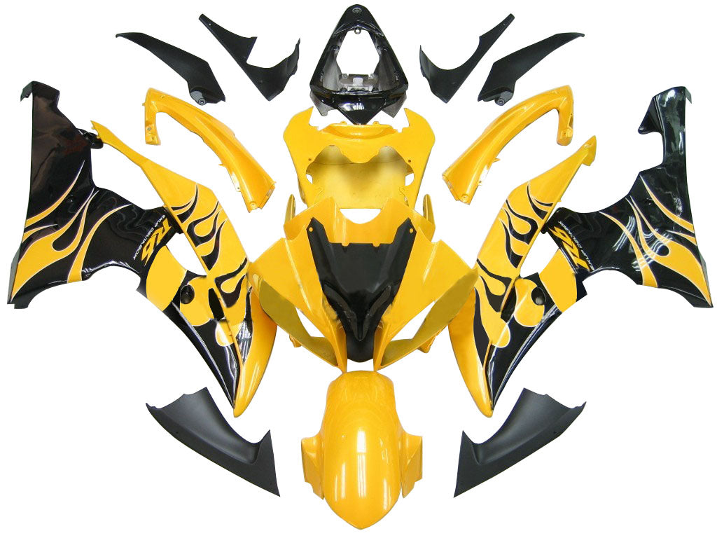 2008-2016 Fairings Yamaha YZF-R6 Yellow & Black Flame R6 Generic