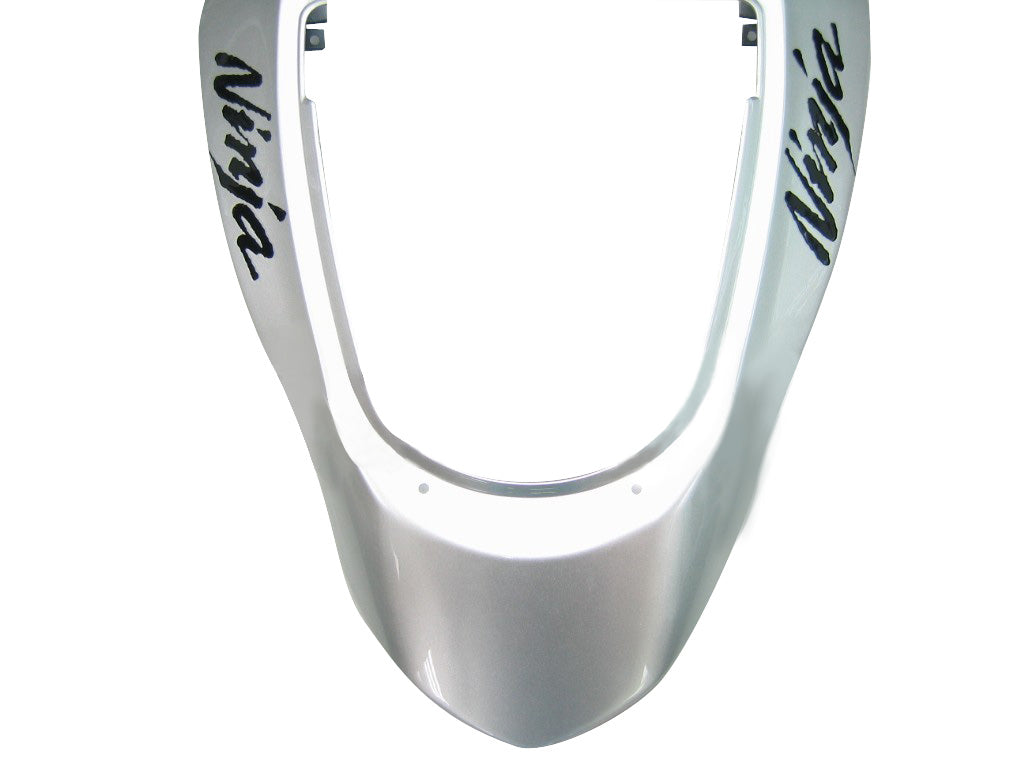 2003-2004 Fairings Kawasaki ZX6R 636 Silver & Blue Flame Ninja Generic