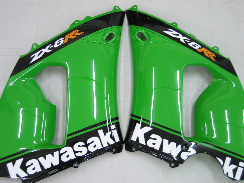 2005-2006 Fairings Kawasaki ZX6R 636 Green Black No.14 ZX6R Generic