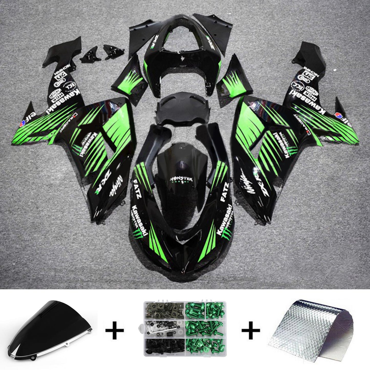 2006-2007 Kawasaki ZX10R Fairing Kit Bodywork Plastic ABS