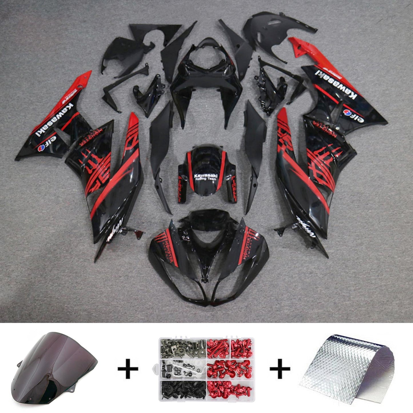 2009-2012 Kawasaki ZX6R 636 Fairing Kit Bodywork Plastic ABS