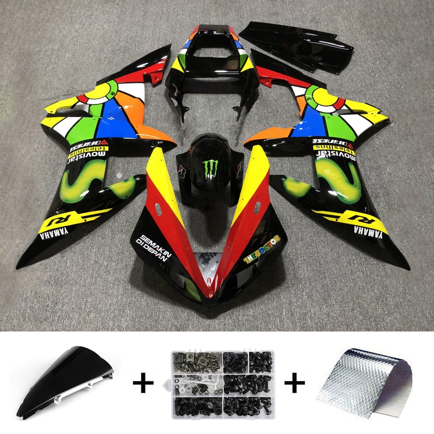 2002-2003 Yamaha YZF-R1 Fairing Kit Bodywork Plastic ABS