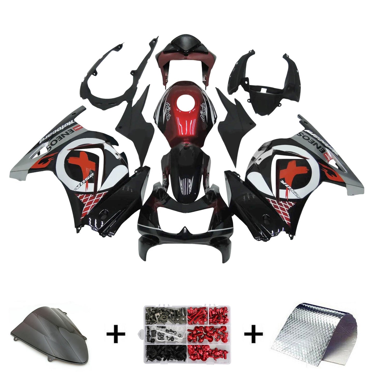 2008-2012 Kawasaki EX250 Ninja250R Fairing Kit Bodywork Plastic ABS