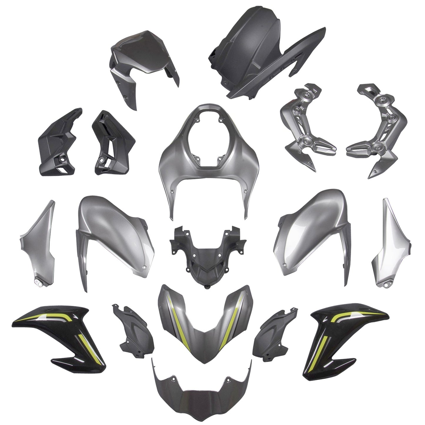 2017-2019 Fairing Fit for Kawasaki Z900 Silver Injection Plastic ABS Bodywork Generic