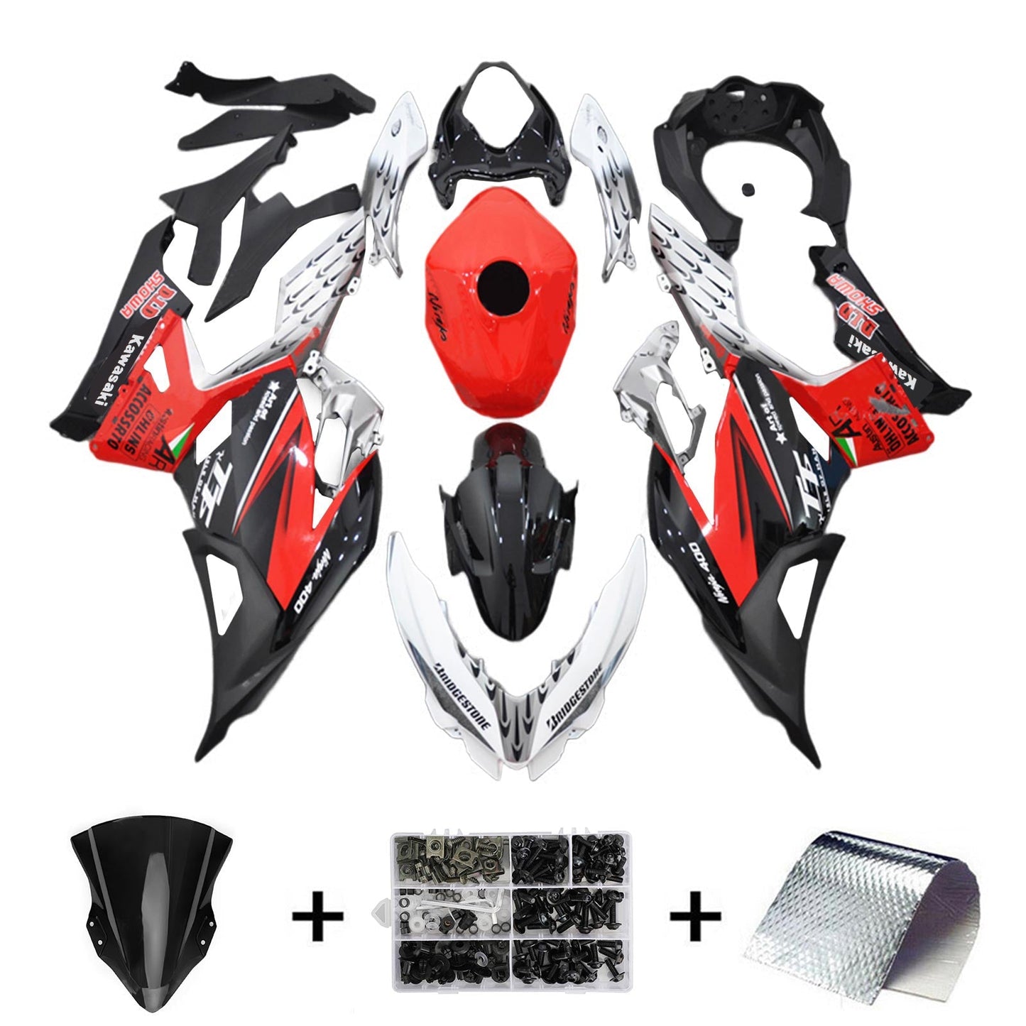2018-2024 Kawasaki EX400 Ninja400 Fairing Kit Bodywork Plastic ABS