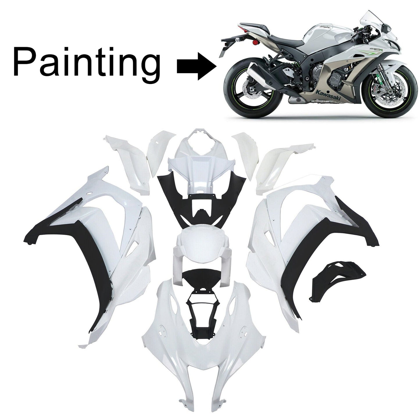 2016-2020 Kawasaki ZX10R Fairing Kit Bodywork Plastic ABS
