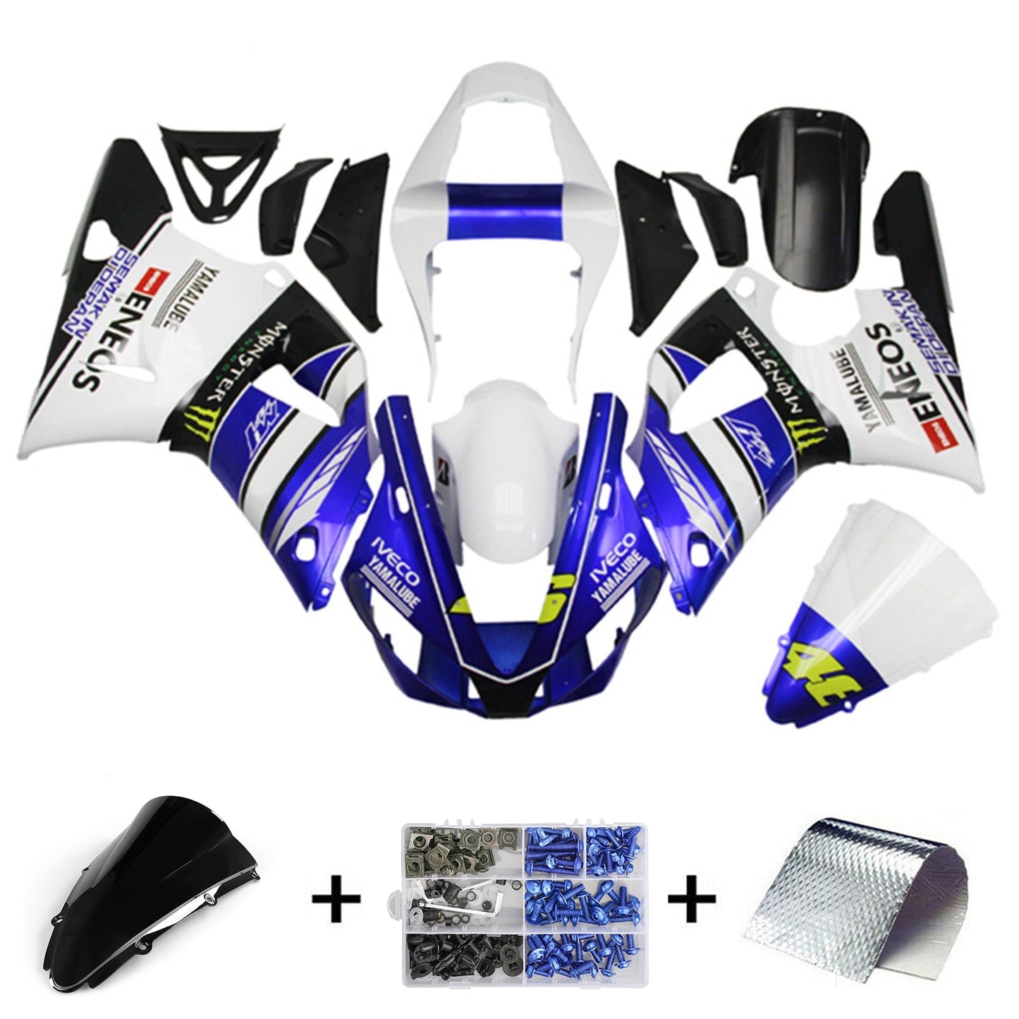2000-2001 Yamaha YZF 1000 R1 Fairing Kit Bodywork Plastic ABS