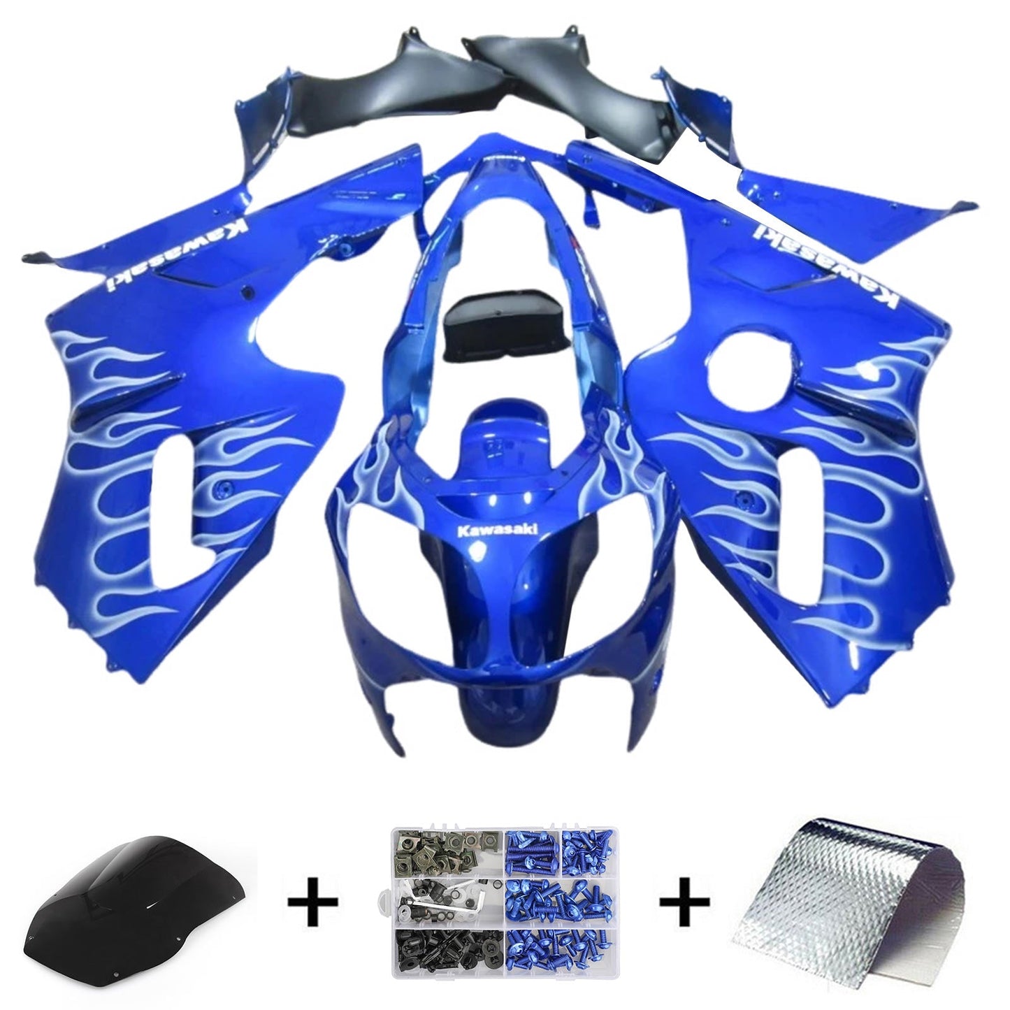 2000-2001 Kawasaki ZX12R Fairing Kit Bodywork Plastic ABS
