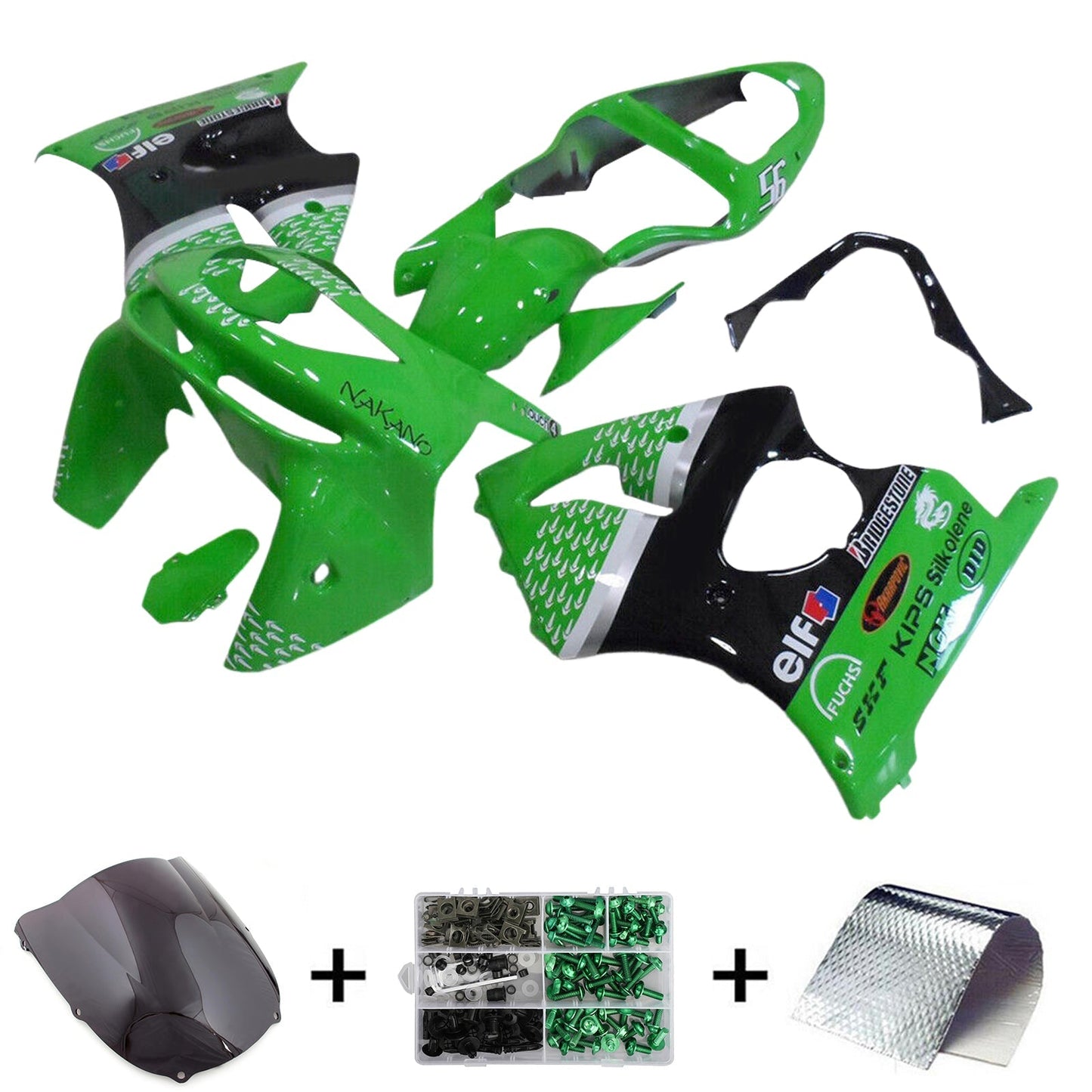 1998-1999 Kawasaki ZX6R Fairing Kit Bodywork Plastic ABS