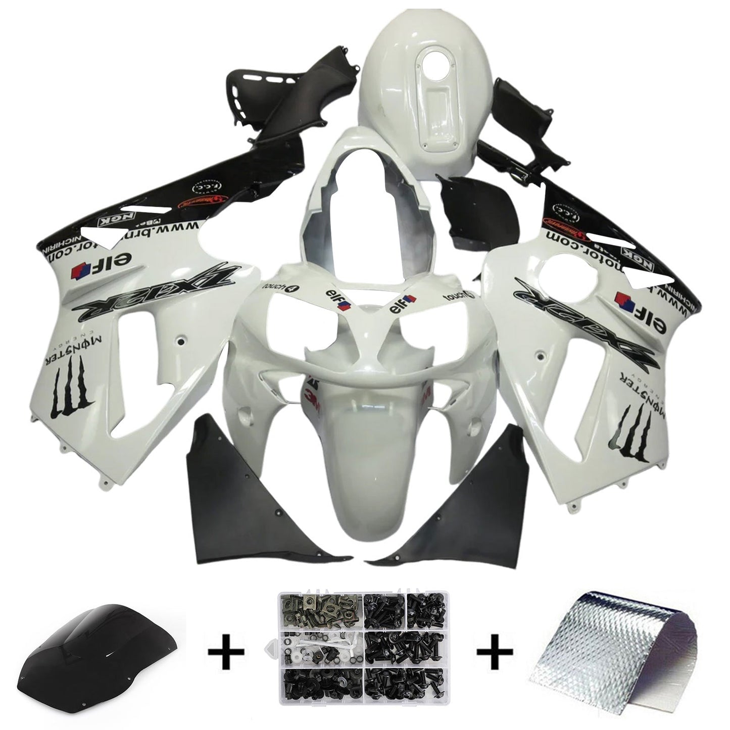 2000-2001 Kawasaki ZX12R Fairing Kit Bodywork Plastic ABS