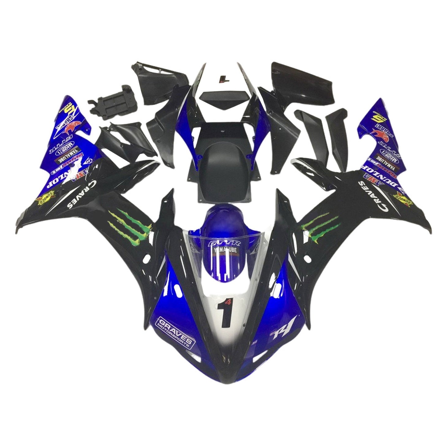 2002-2003 Yamaha YZF 1000 R1 Fairing Kit Bodywork Plastic ABS