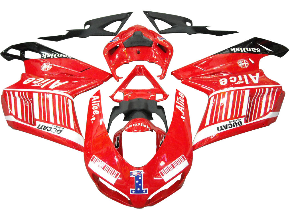 2007-2012 Fairings for Ducati 1098 1198 848 Red Alice  Generic