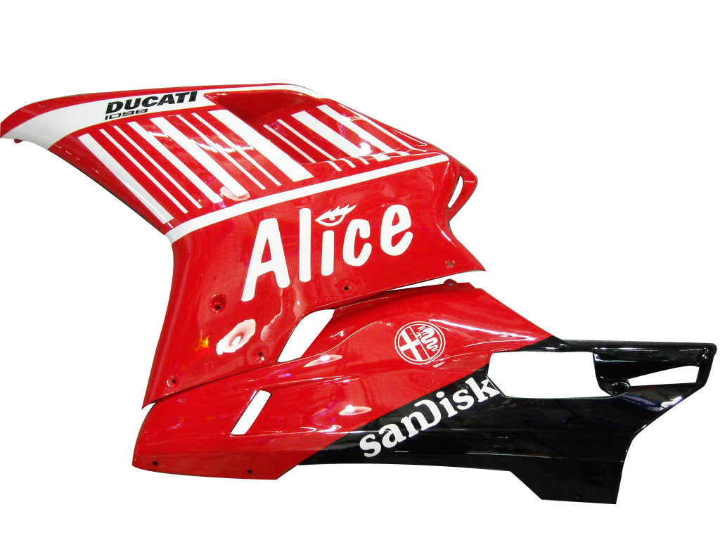 2007-2012 Fairings for Ducati 1098 1198 848 Red Alice  Generic