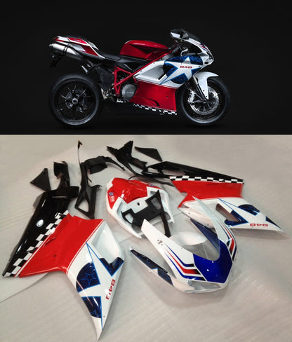 2007-2012 Fairings for Ducati 1098 1198 848 Red White Blue Star 848  Generic
