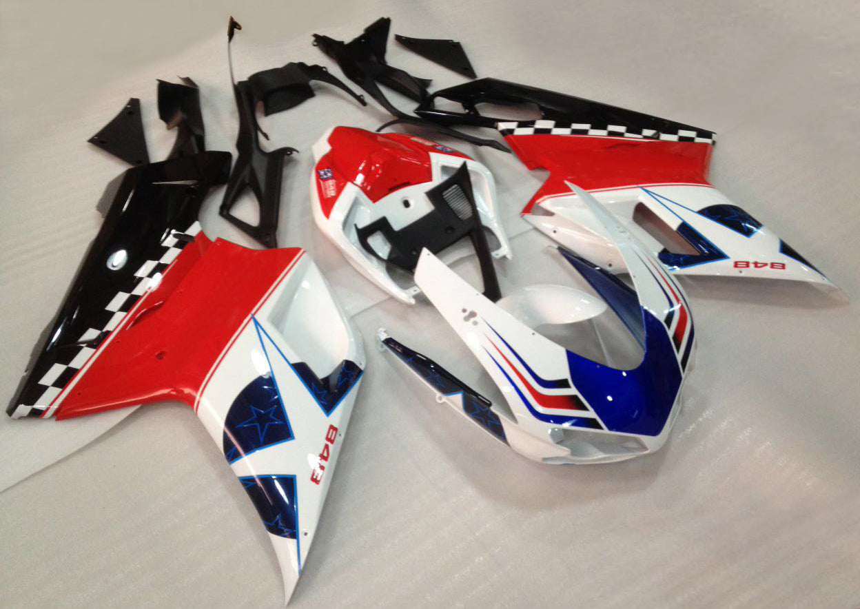 2007-2012 Fairings for Ducati 1098 1198 848 Red White Blue Star 848  Generic