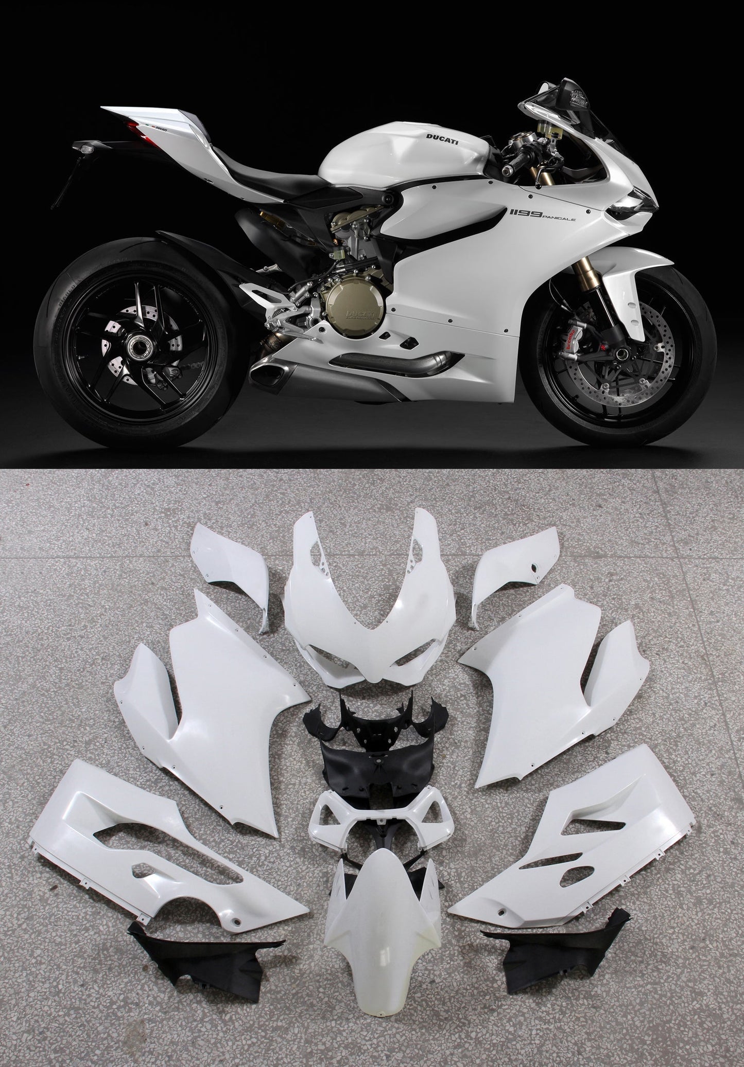 2012-2015 Fairings Ducati 1199 Panigale  White 1199  Generic