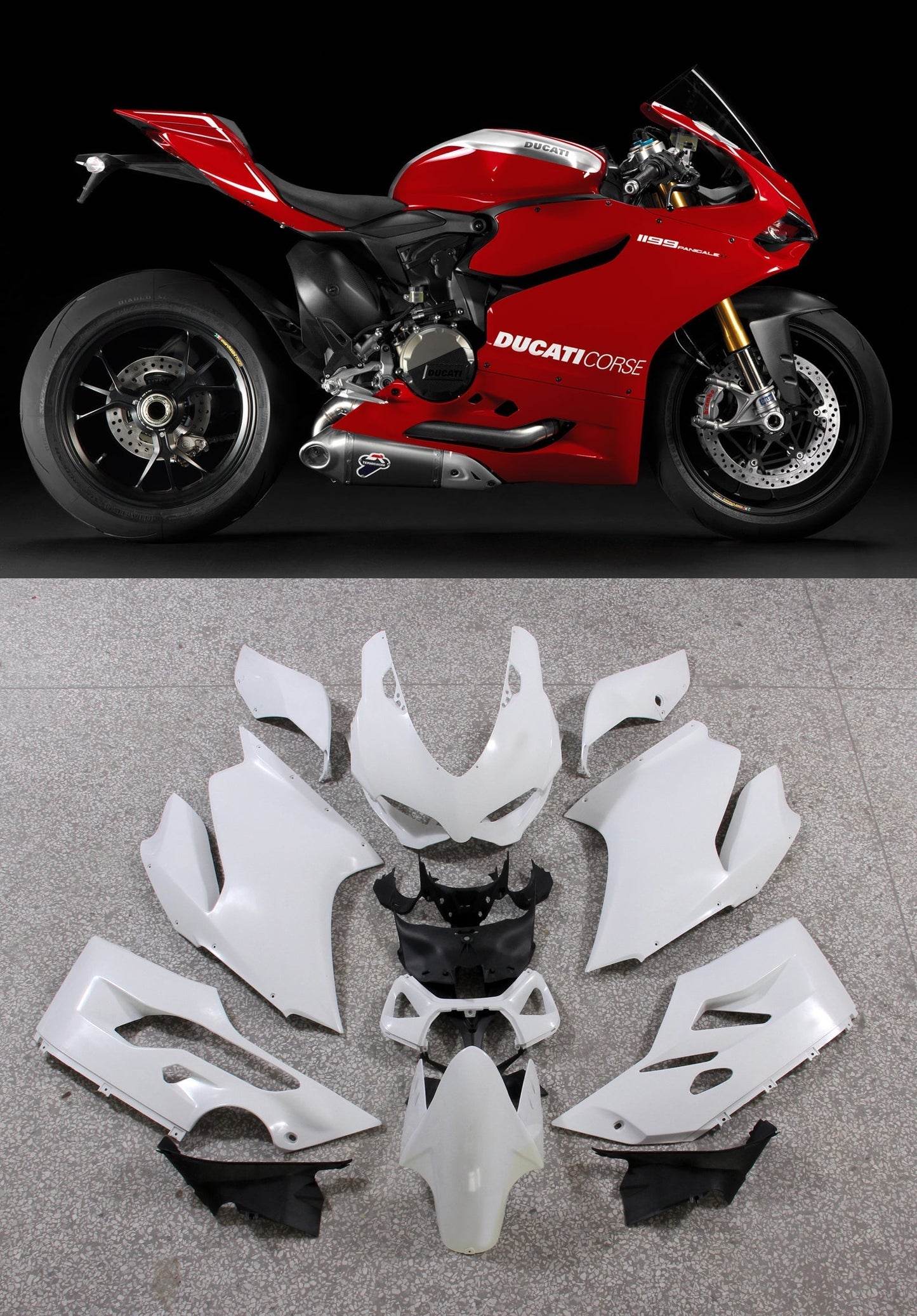 2012-2015 Fairings Ducati 1199 Panigale Red Corse 1199  Generic