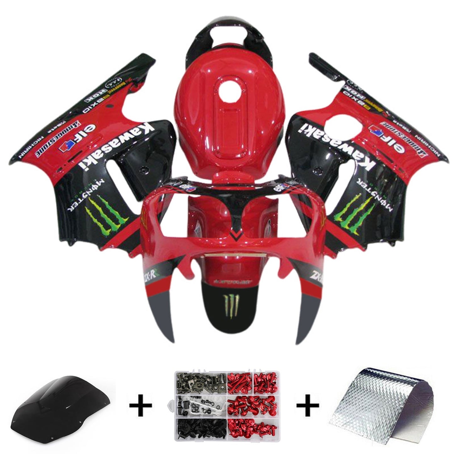 2000-2001 Kawasaki ZX12R Fairing Kit Bodywork Plastic ABS