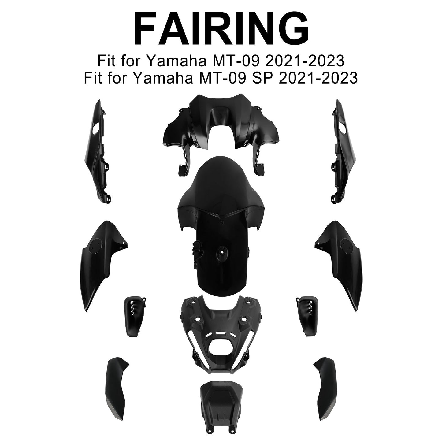 2021-2023 Yamaha MT-09 / MT-09 SP Bodywork Fairing Injection Unpainted