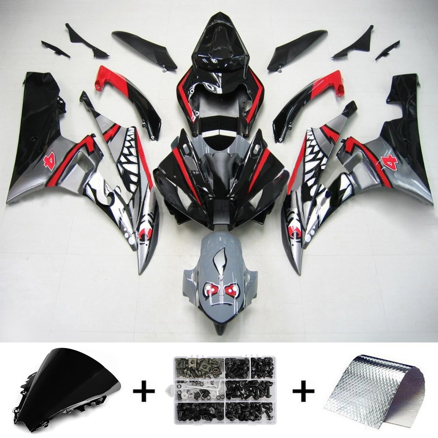 2006-2007 Yamaha YZF 600 R6 Fairing Kit Bodywork Plastic ABS