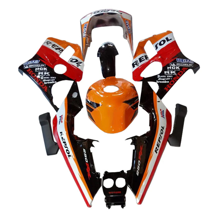 1988-1989 Honda CBR250RR Red & Orange Repjol Fairing Kit Sale price