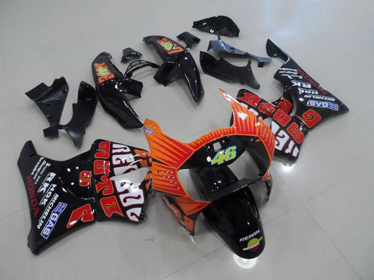 1998-1999 Black Rossi Honda CBR900RR 919 Motorcycle Fairings