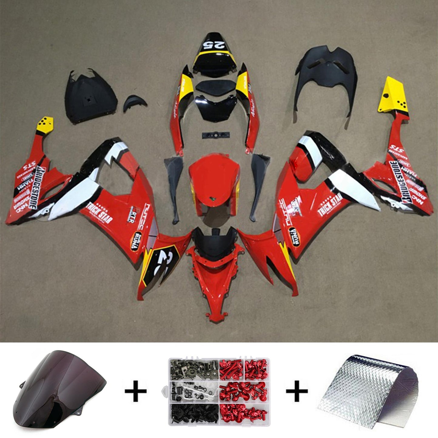 2008-2010 Kawasaki ZX10R Fairing Kit Bodywork Plastic ABS